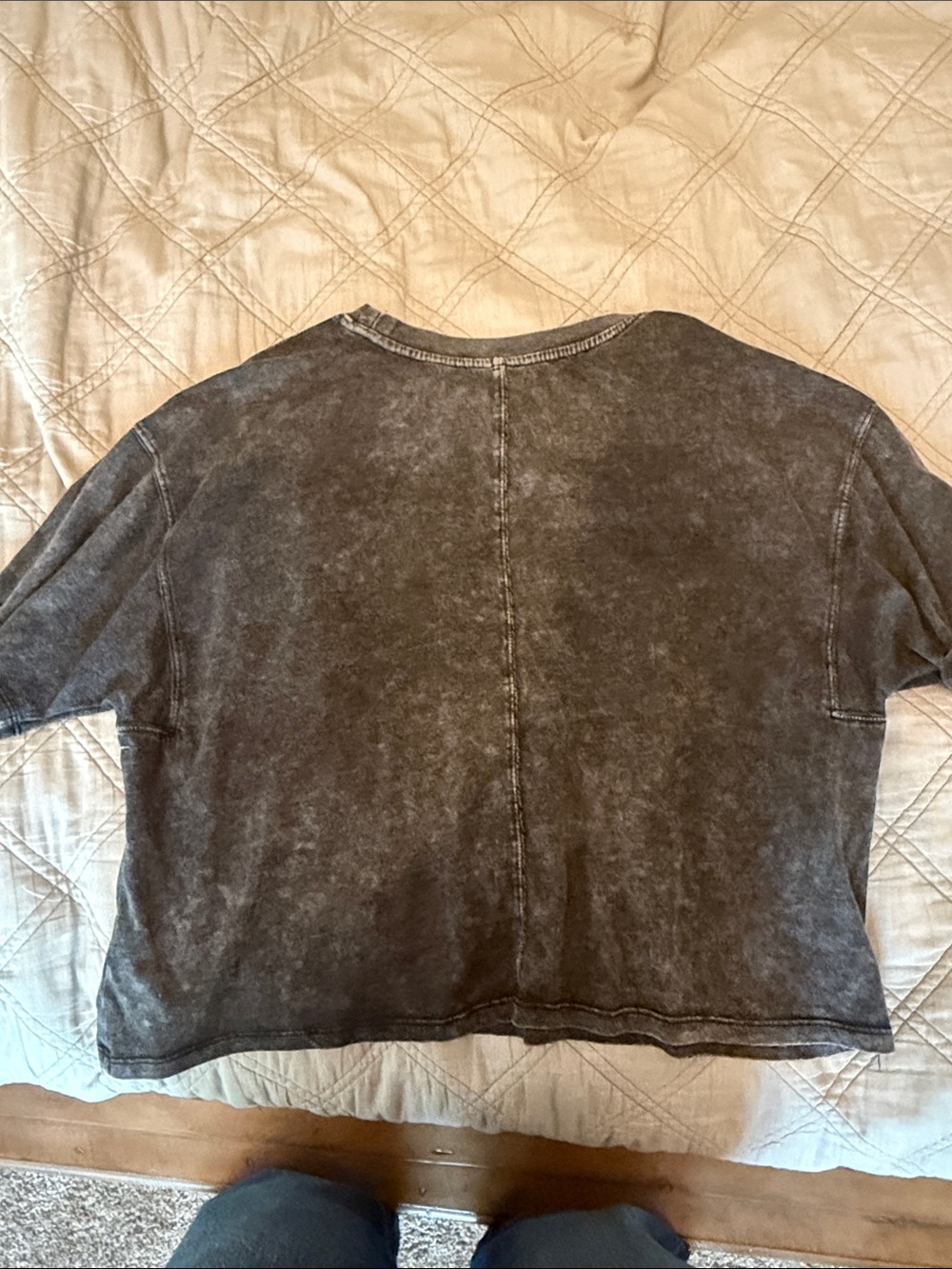 Danskin Washed Black Short-Sleeve Crop Tee - Women's - Picture 5 of 5